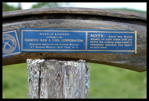 The second label on a Banko 16" bush blade.